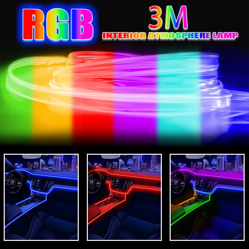 Car RGB Interior Ambient Light APP Control Atmosphere Lamp LED Neon Strip Light