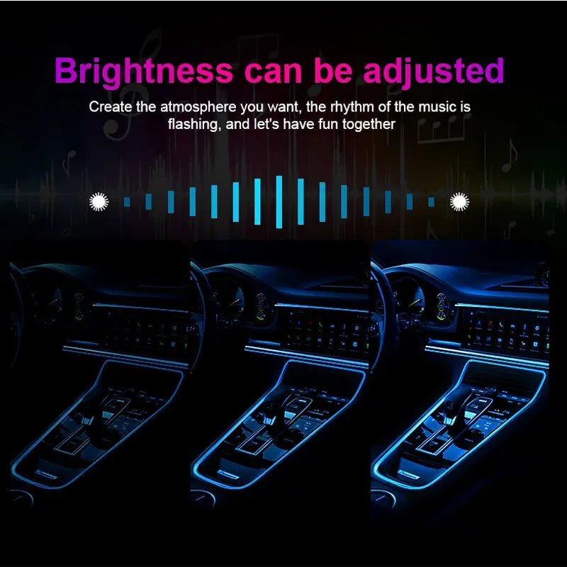 Car RGB Interior Ambient Light APP Control Atmosphere Lamp LED Neon Strip Light