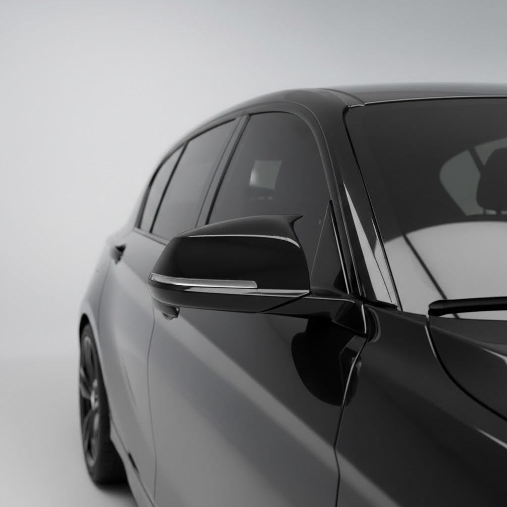 BMW M Style Gloss Black Mirror Caps For 1 2 3 4 Series