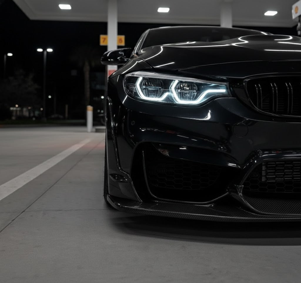 BMW M3 M4 F80 F82 Gloss Black Custom Style Front Splitter