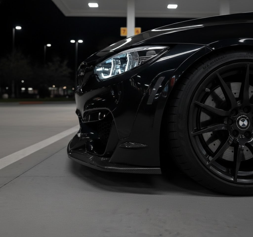 BMW M3 M4 F80 F82 Gloss Black Custom Style Front Splitter