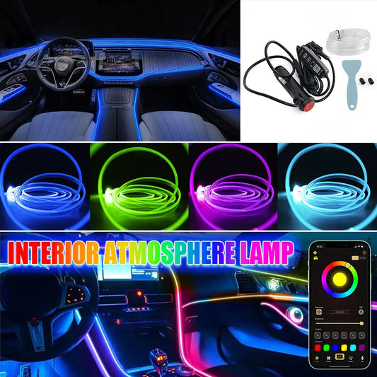 Car RGB Interior Ambient Light APP Control Atmosphere Lamp LED Neon Strip Light