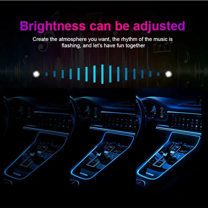 Car RGB Interior Ambient Light APP Control Atmosphere Lamp LED Neon Strip Light