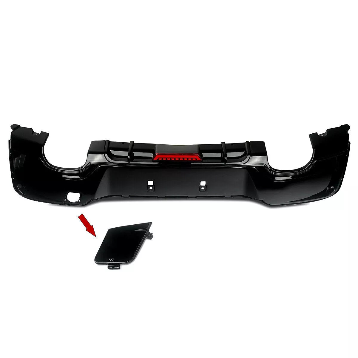 BMW 1 Series F20 Gloss Black Diffuser With F1 Light For M Sport & M135I (11-14)