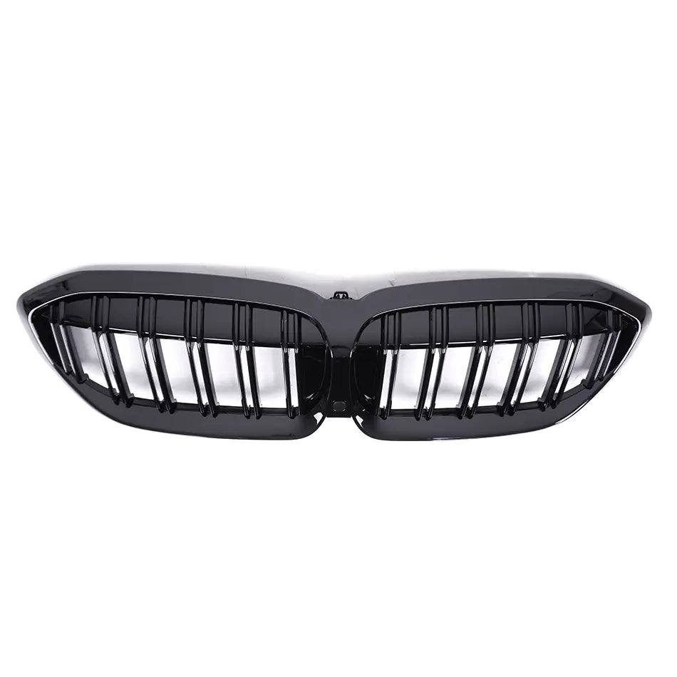 BMW 3 Series G20 Pre Lci Gloss Black Double Slat Front Grills (19-21)