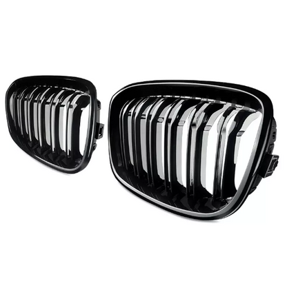 BMW 1 Series F20 Gloss Black Front Grills (11-14)