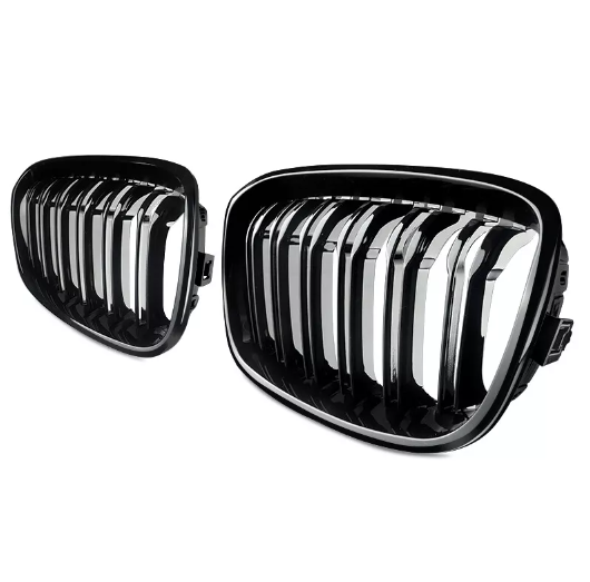 BMW 1 Series F20 Gloss Black Front Grills (11-14)