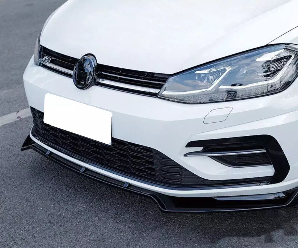 VW Golf MK7 7.5 R GTD GTI TSI TDI Gloss Black Front Splitter (13-19)